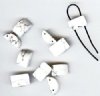 10 8x12mm Half-Moon Two Hole White Howlite Spacer Beads